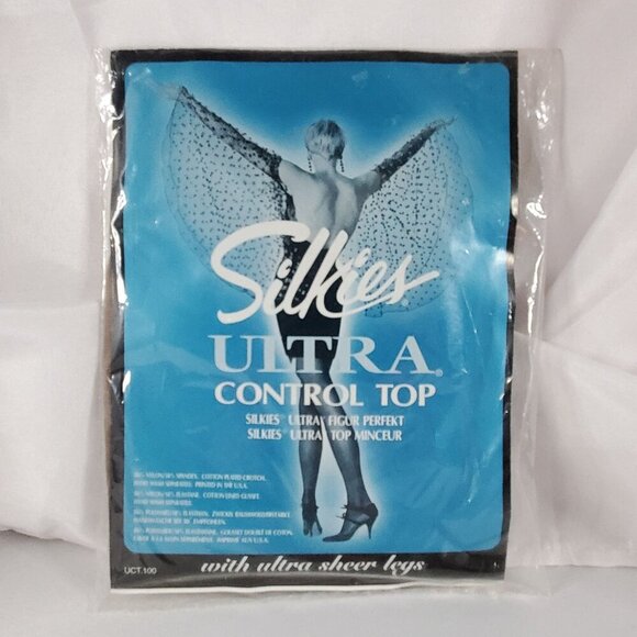 2 Silkies Ultra Control Top Pantyhose XL Sheer Legs UCT-100 Beige Nylon/Spandex - Picture 2 of 7